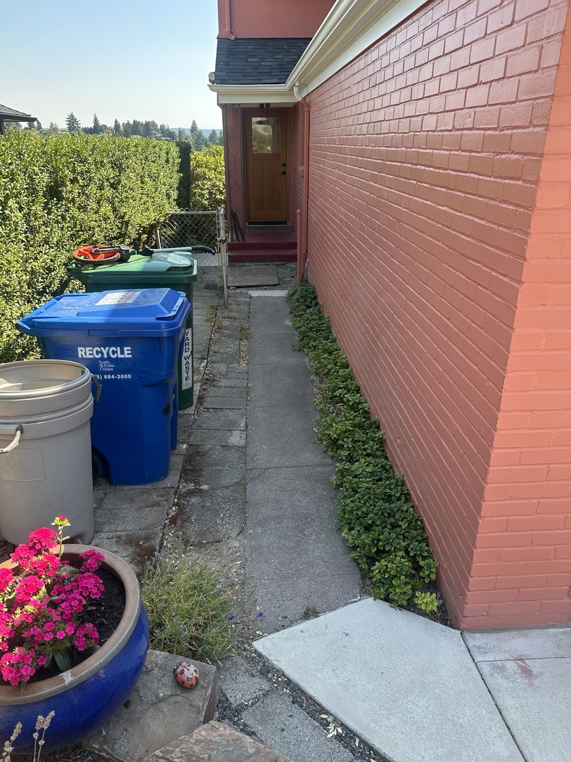Cracked concrete walkway before removal and replacement by Peak Stone Concrete